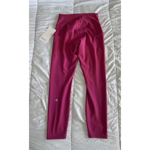 New Lululemon Wunder Train HR Tight 25" w/ Pockets Size 8 Raspberry Coulis $128 - Picture 9 of 12